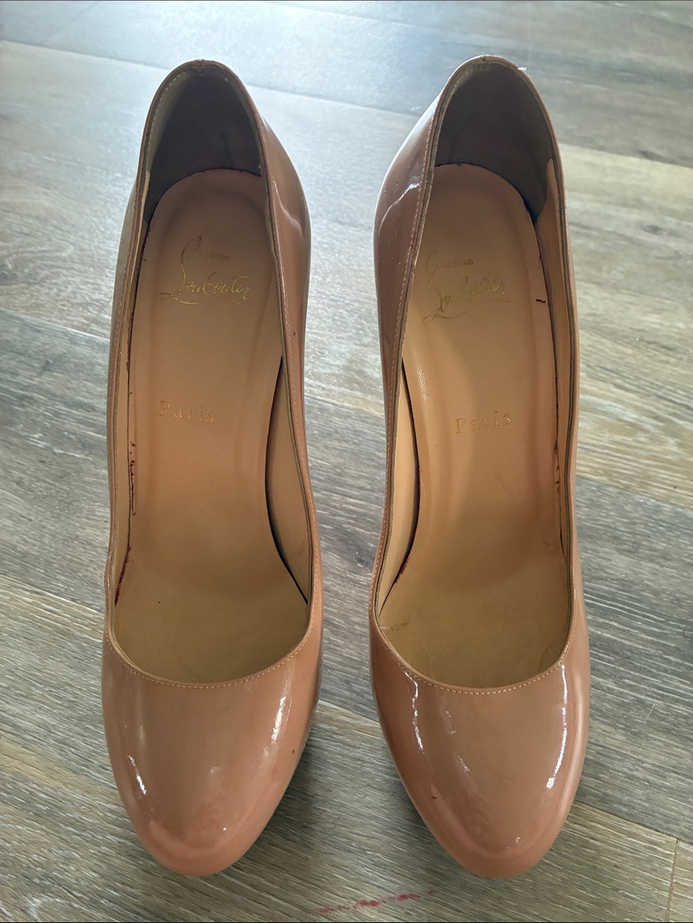 Christian Louboutin Bianca Nude Platform Stiletto Heels - Picture 9 of 12